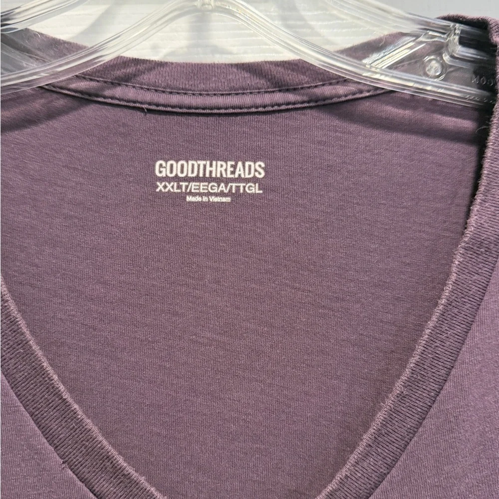 Goodthreads Purple V Neck Tee - Picture 2 of 3